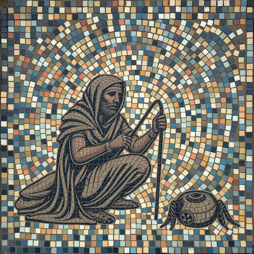 techno hermit, Byzantine mosaic
