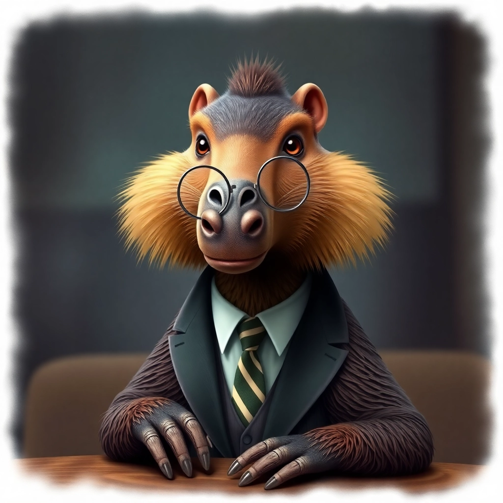 the next great late night host: an anteater with a monocle, photorealistic