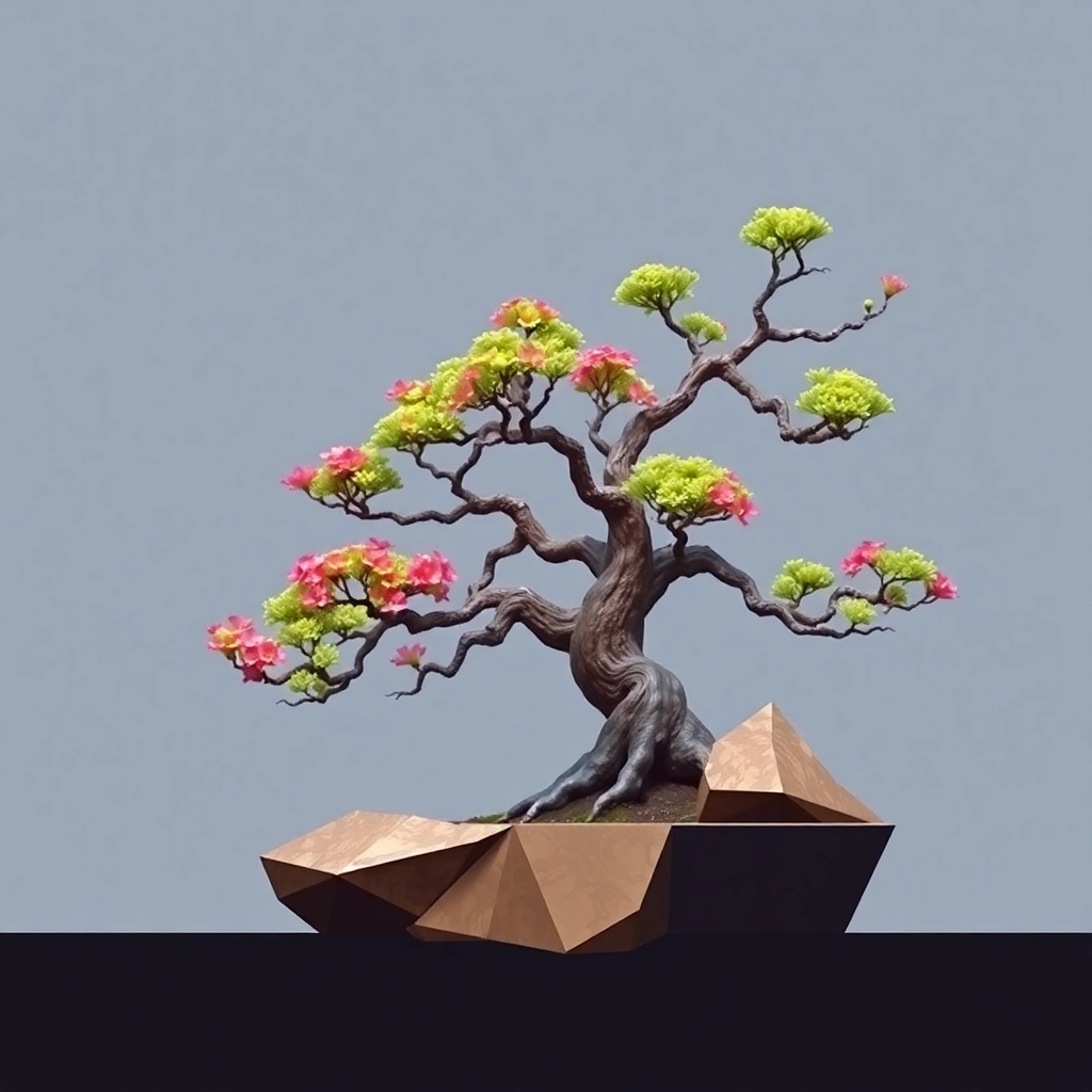bonsai, cubism