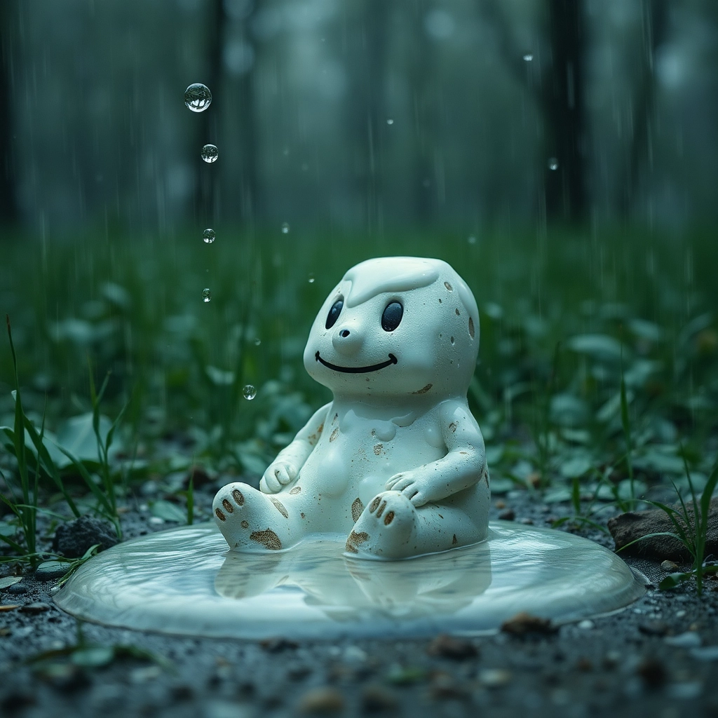 A milkdud sitting in the acid rain