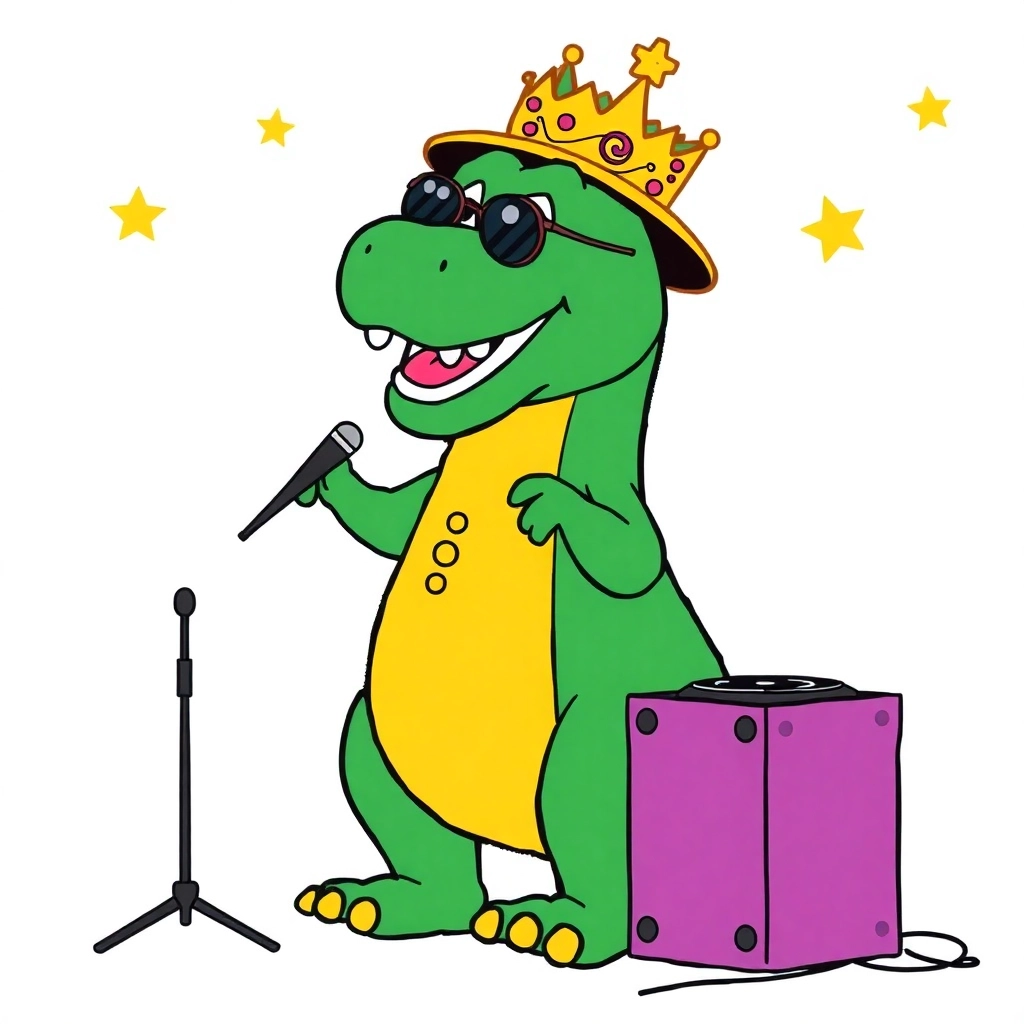 Barney djing a quinceañera peanuts style