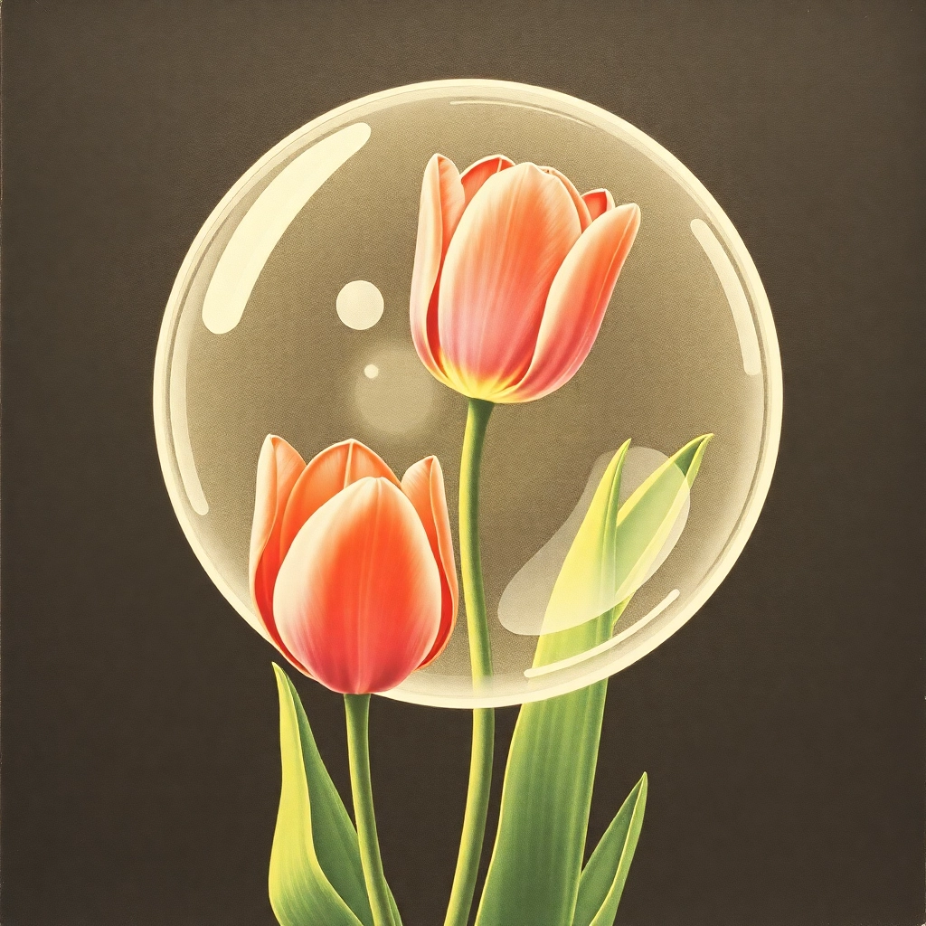The tulip bubble, lithograph