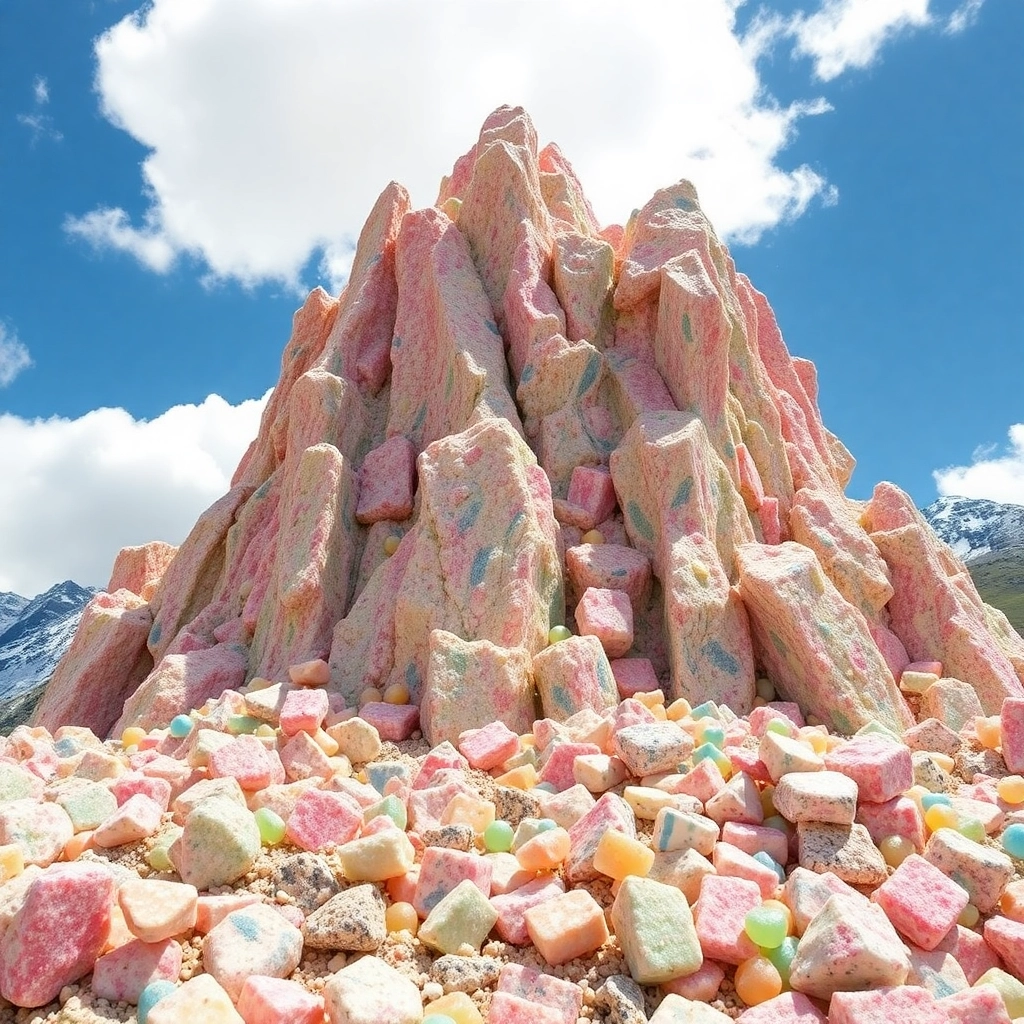 the big rock candy mountain, mountain made of candy rocks