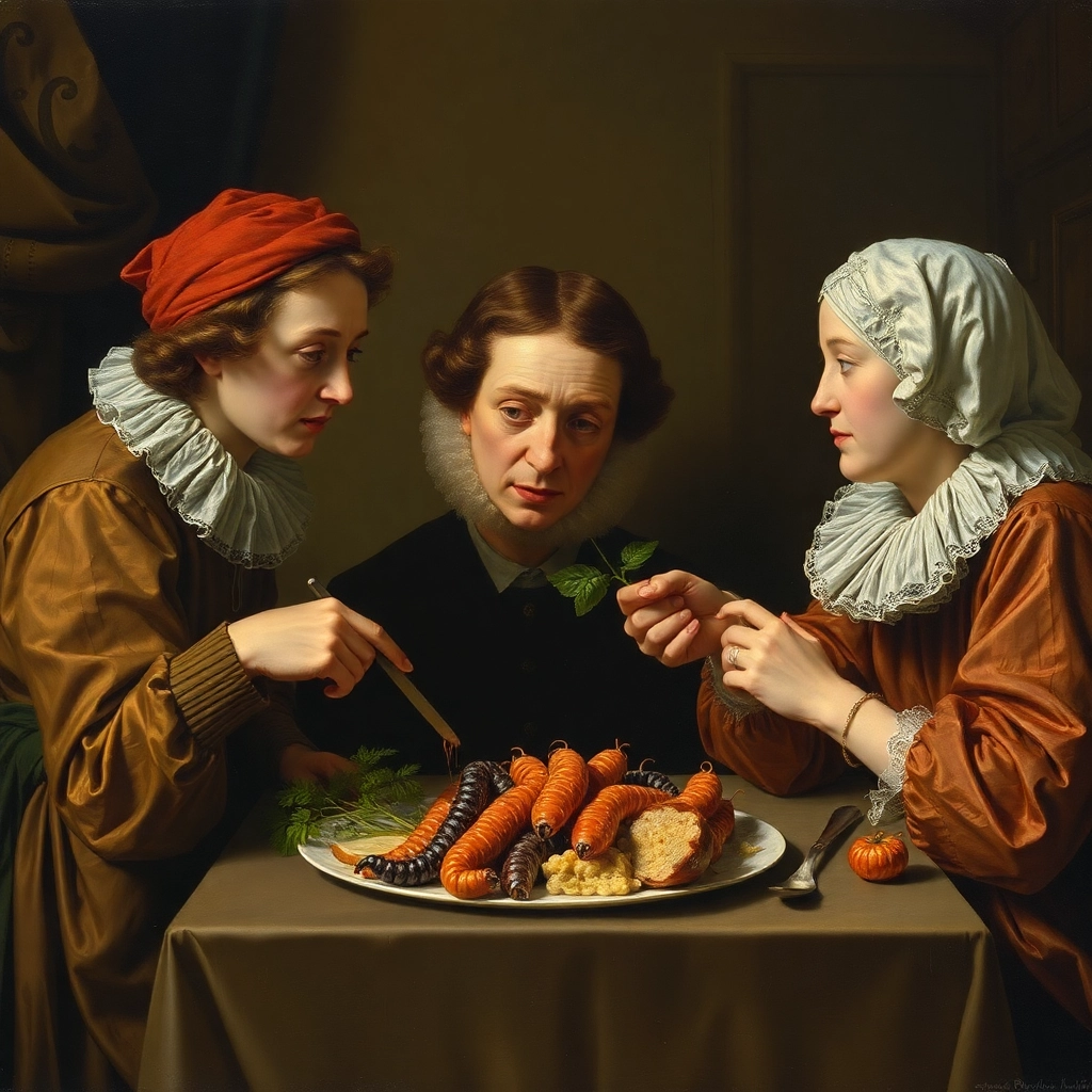 The diet of worms, Dutch painting