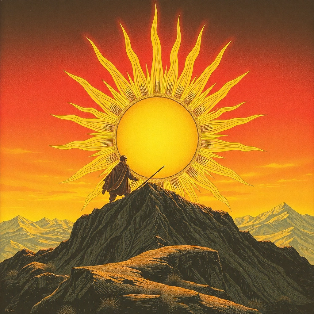 The sun king, lithograph