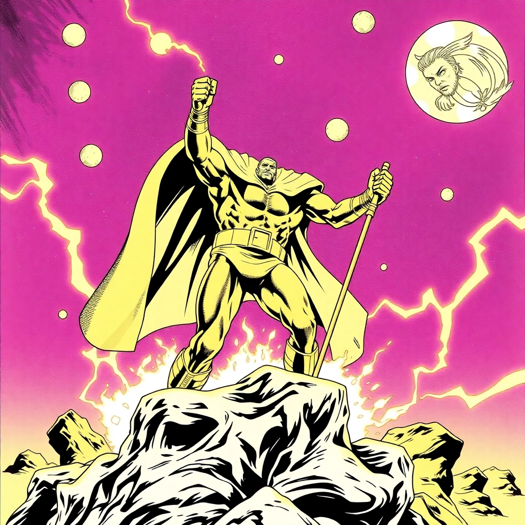 the midas touch, style of Todd Mcfarlane, golden age