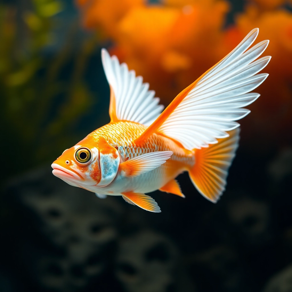 a fish with wings in an aquarium