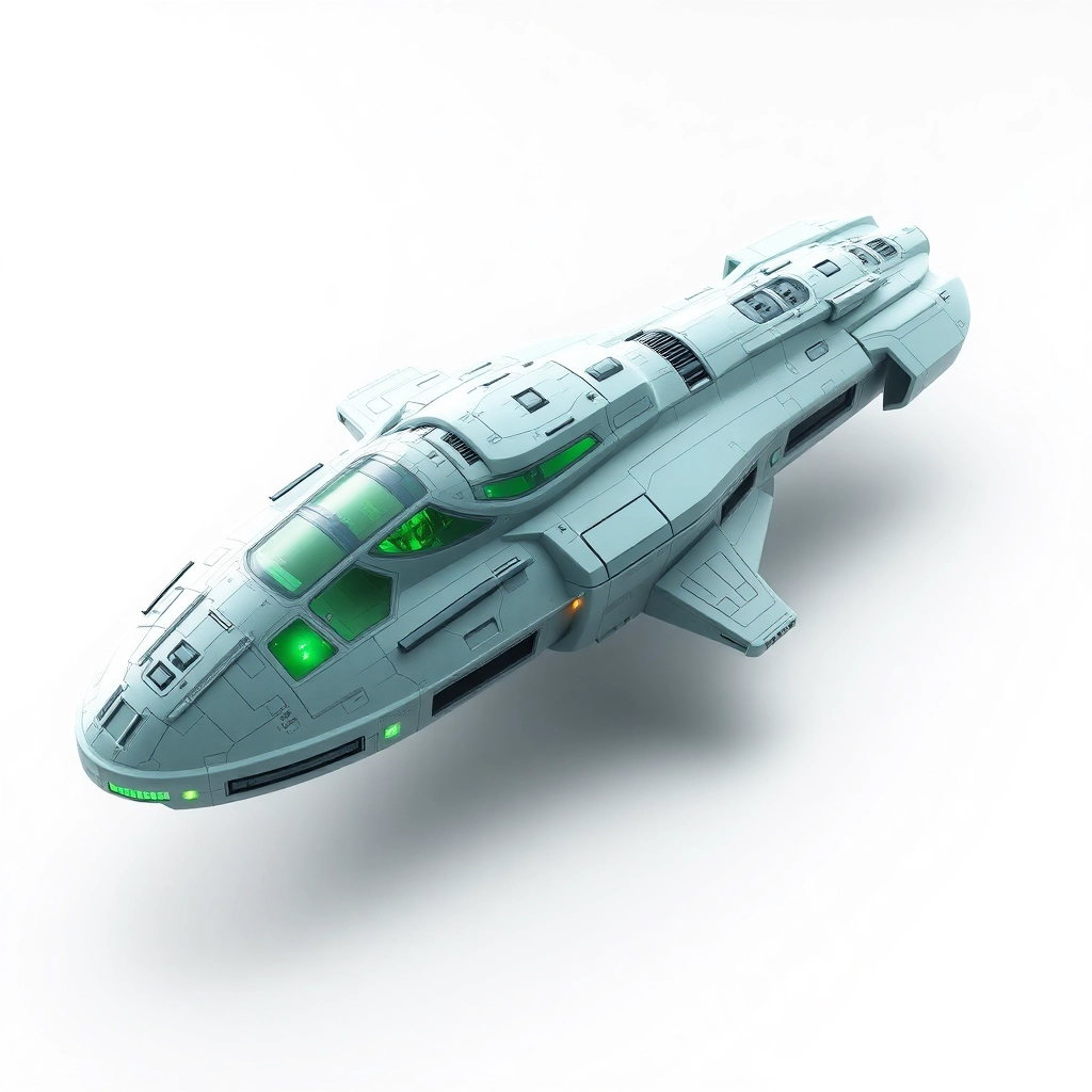 orthographic CAD view of an alien spaceship