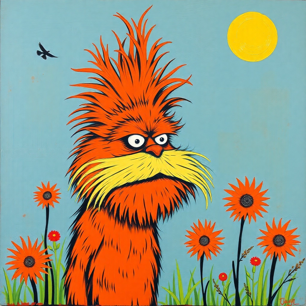 The Lorax, as painted by Basquiat