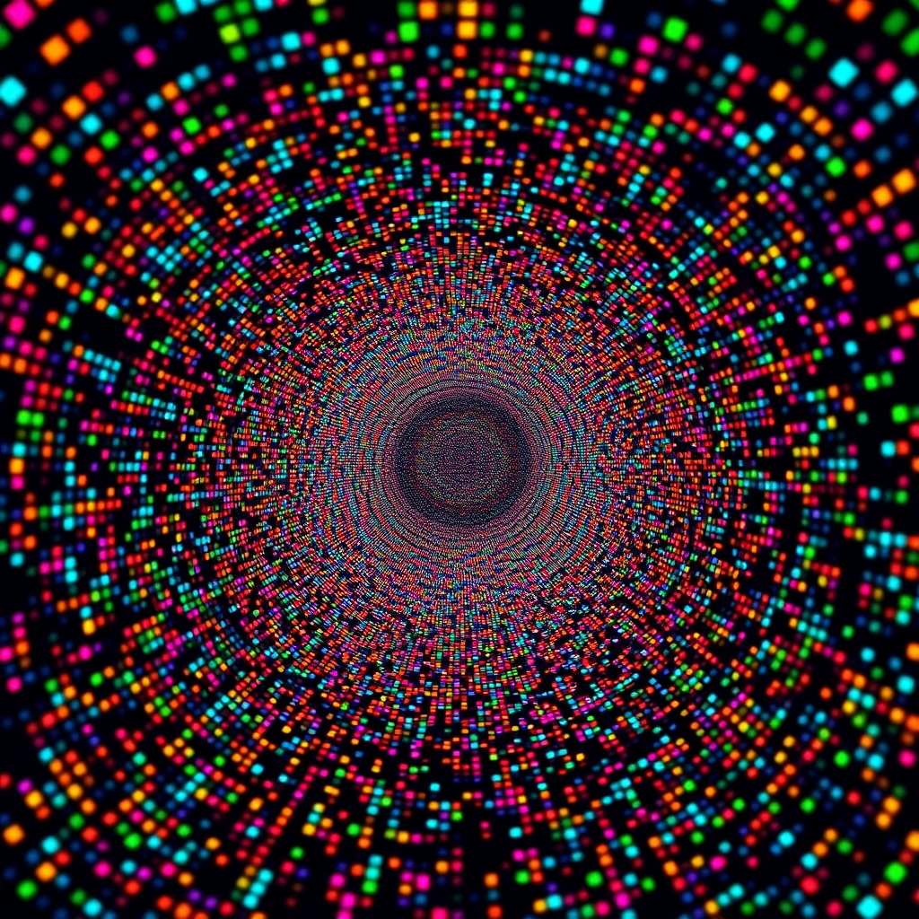 perlin noise, as a mosaic tunnel