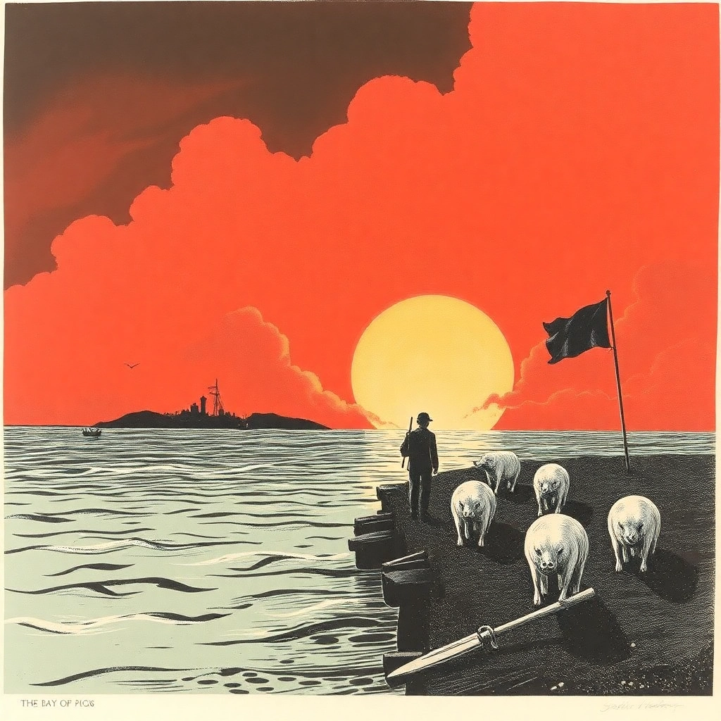 The Bay of Pigs, lithograph