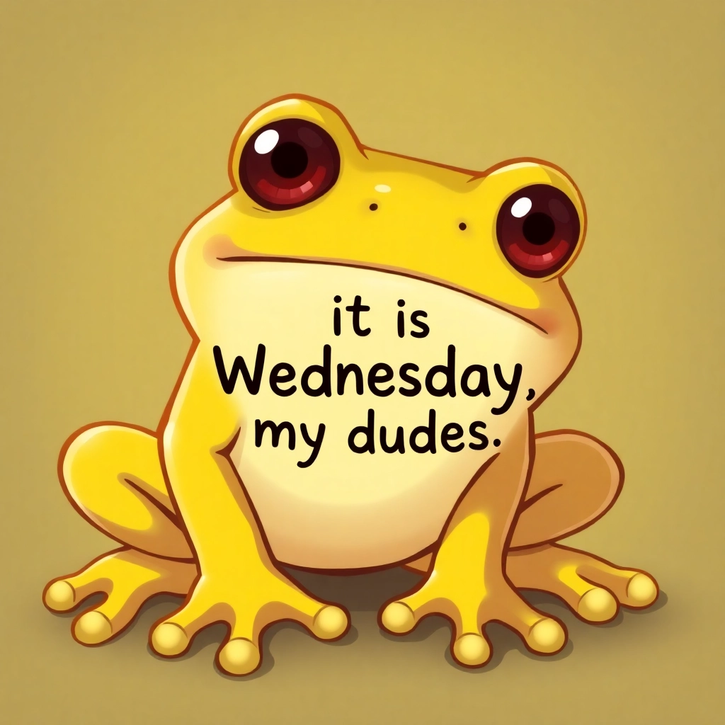 cartoon frog saying 