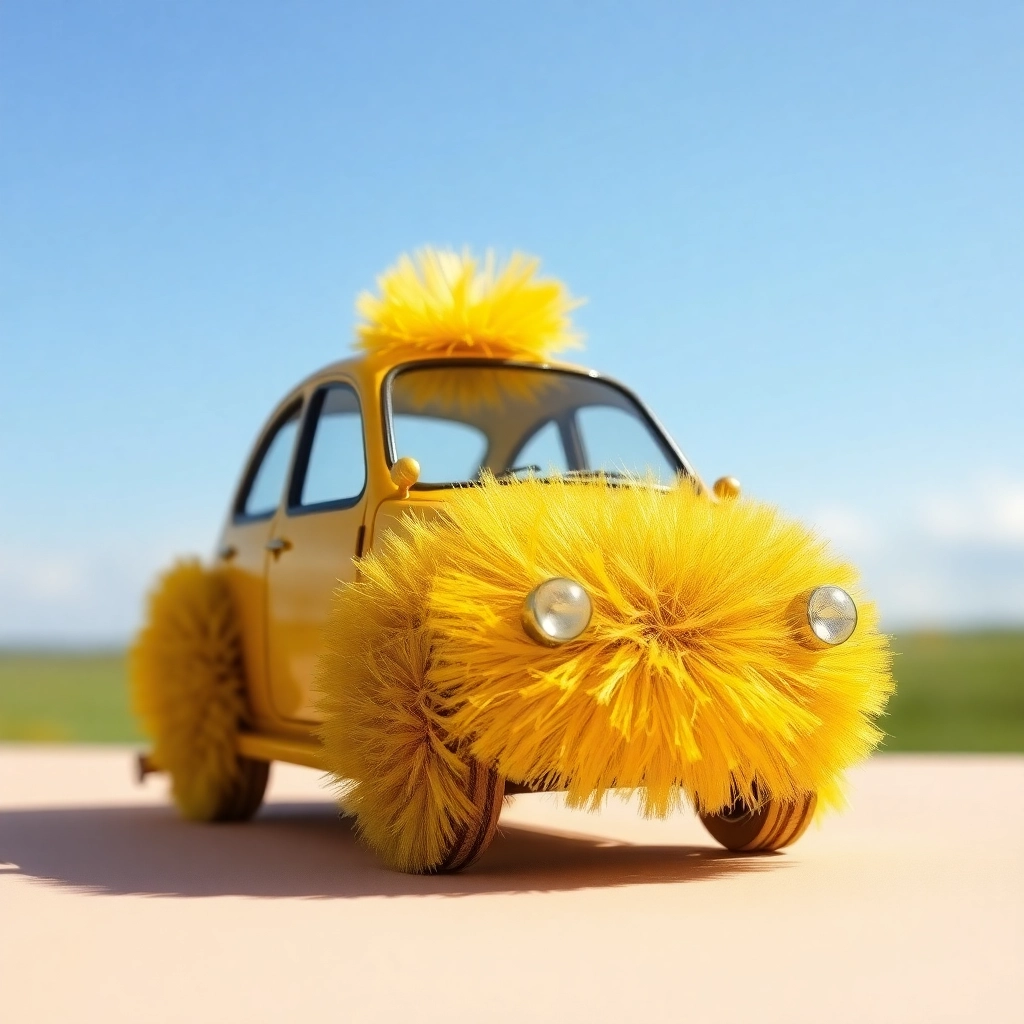 Cars made out of dandelions