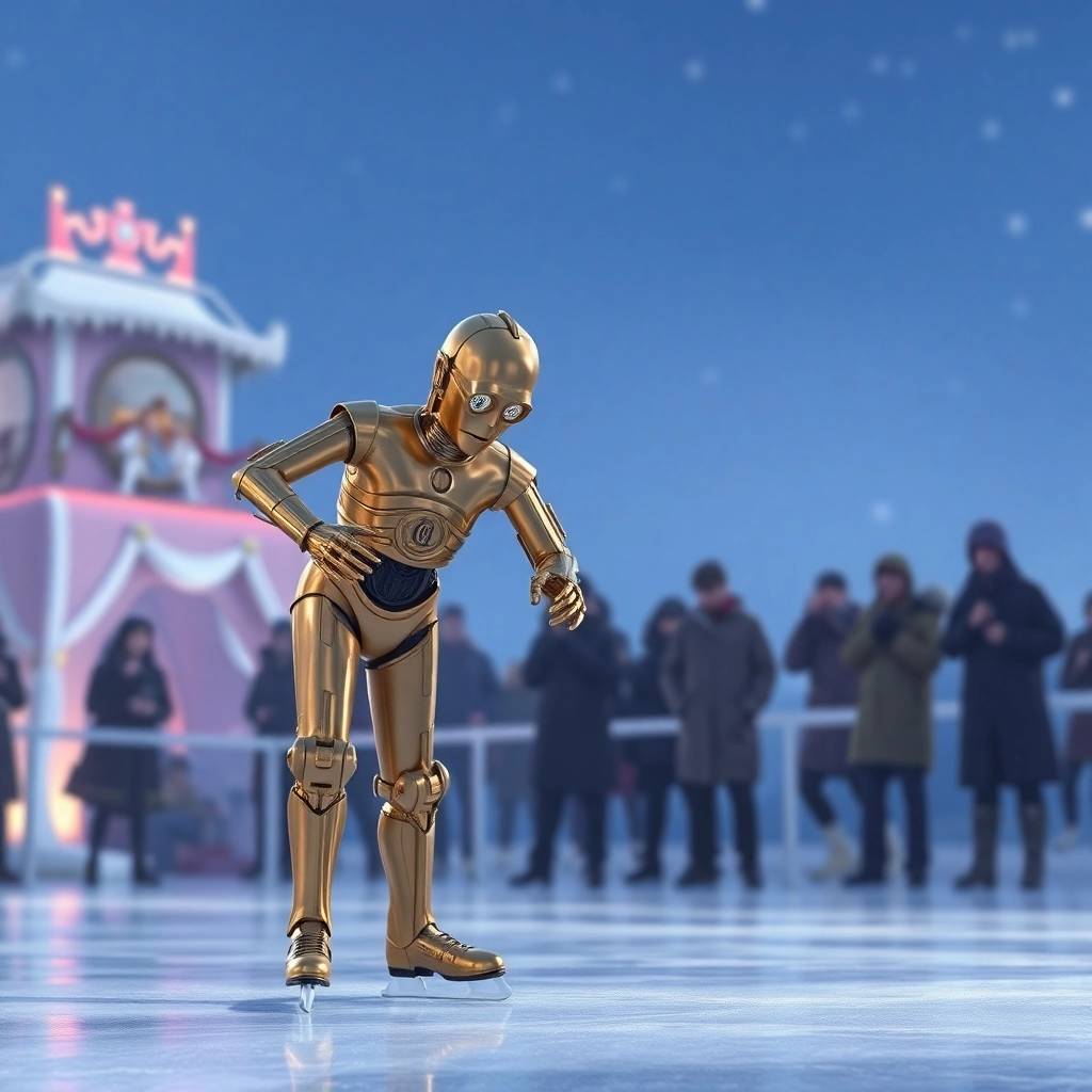 C3PO losing an ice skating competition, Pixar style