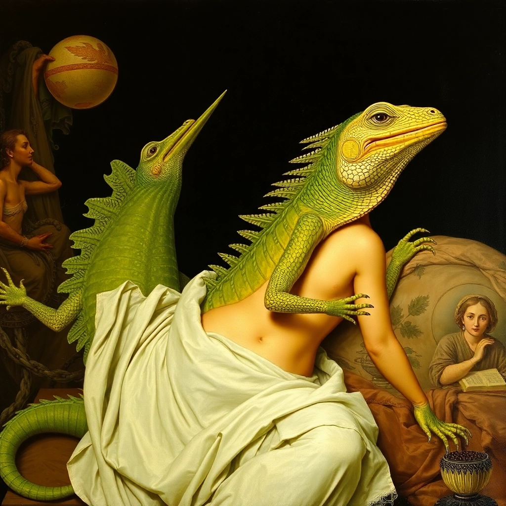 Iguana goddess, Renaissance painting